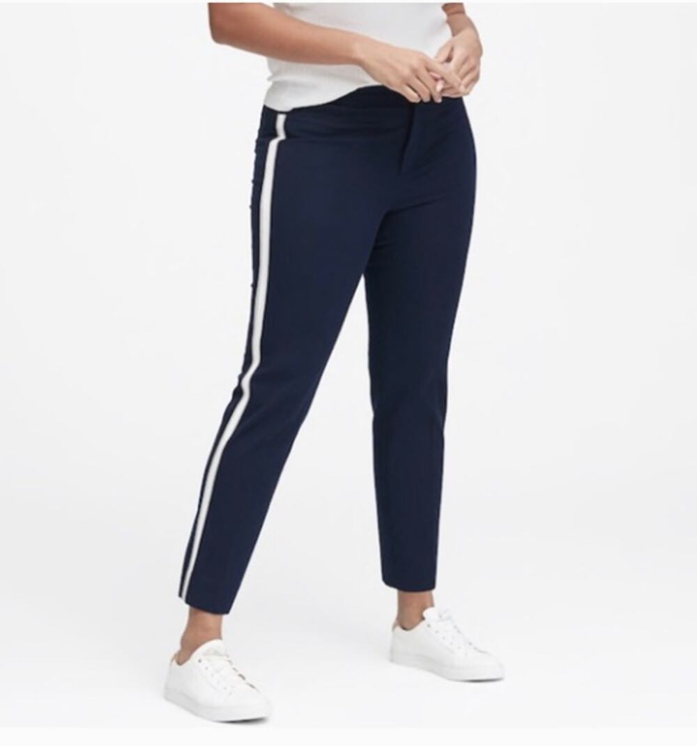 BANANA REPUBLIC Navy Side Stripe Sloan Pant 445688 // 0